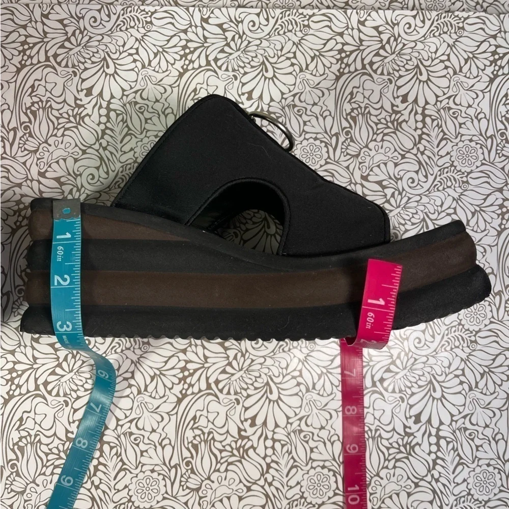 Stella McCartney Brown & Black Scuba Platform Slides Designer Sandals